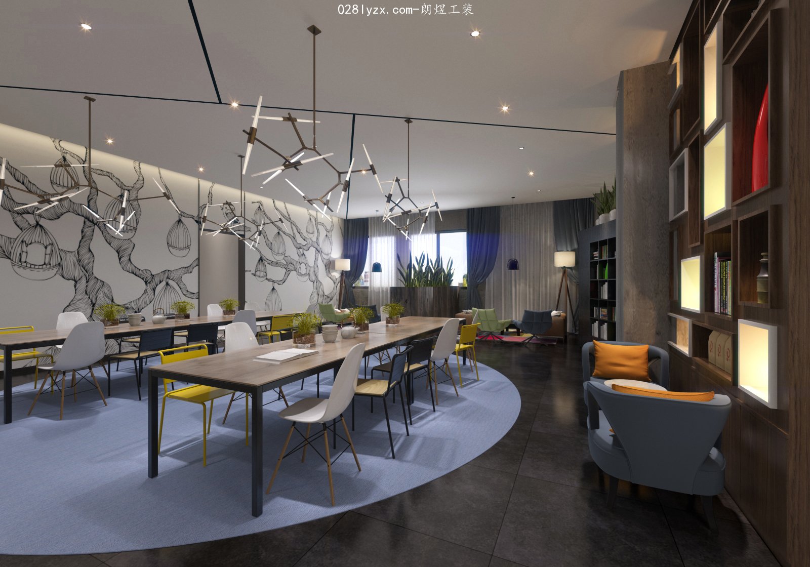 時(shí)尚簡約風(fēng)咖啡廳-成都朗煜店鋪裝修公司