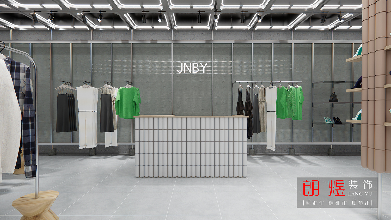 2022年簡約時(shí)尚服裝店裝修效果圖